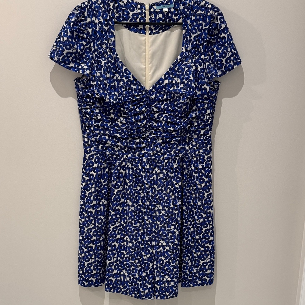 LEIFNOTES Chic Blue and White skort Mini Dress